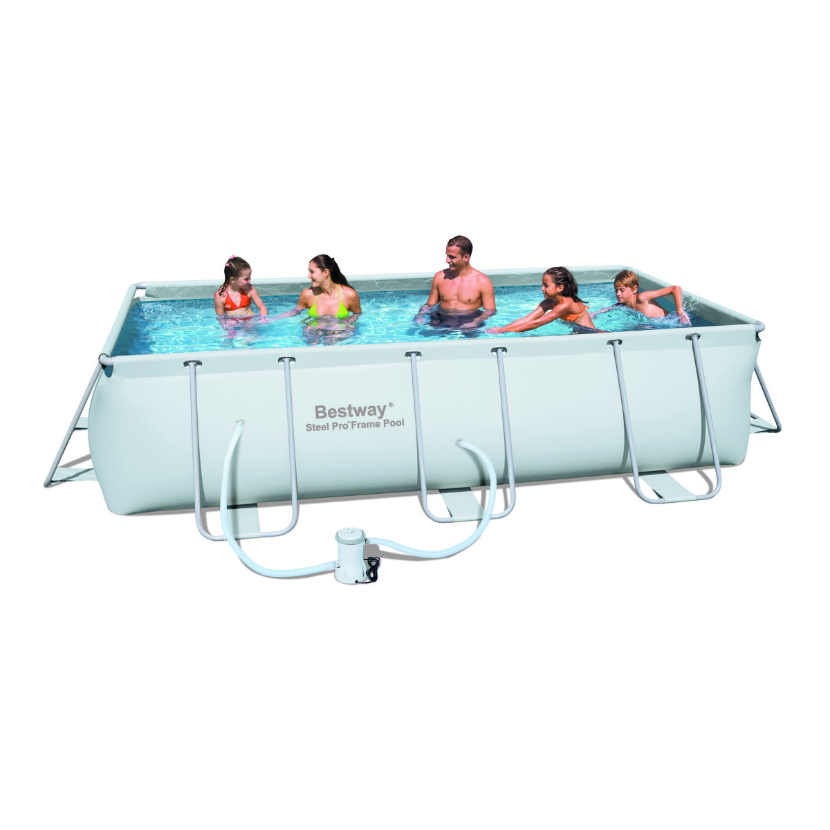 Каркасный прямоугольный бассейн Bestway 56251 BW, 404х201х100см, 6478л, фильтр-насос